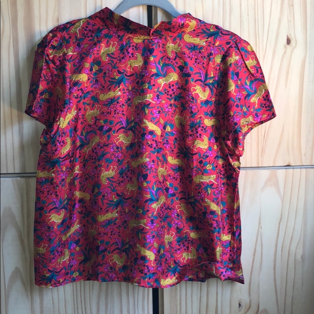 J.Crew Collection 100% silk print top